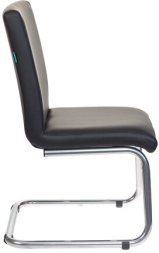 Кресло для приемных и переговорных CH-250-V, хром, экокожа, черное, 1098331