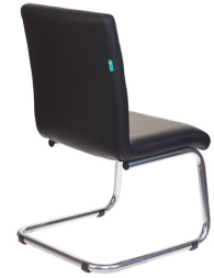 Кресло для приемных и переговорных CH-250-V, хром, экокожа, черное, 1098331