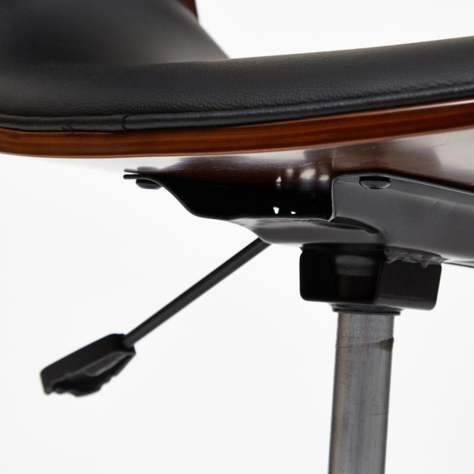 Кресло BEND орех, кож/зам черный