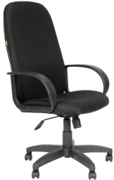 Кресло офисное СН 279, высокая спинка, с подлокотниками, черное, 1138105