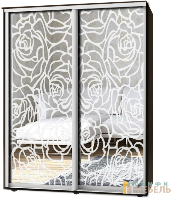 Шкаф-купе 2х дв Стандарт Пескоструй № 24+24