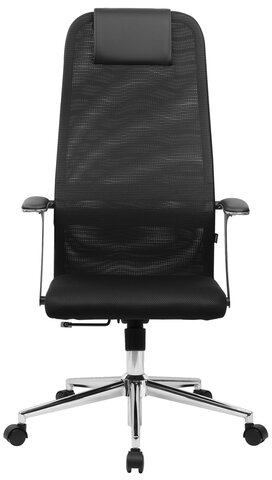 Кресло BRABIX PREMIUM "Ultimate EX-801" хром, плотная двойная сетка Х2, черное, 532917