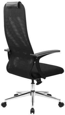 Кресло BRABIX PREMIUM "Ultimate EX-801" хром, плотная двойная сетка Х2, черное, 532917