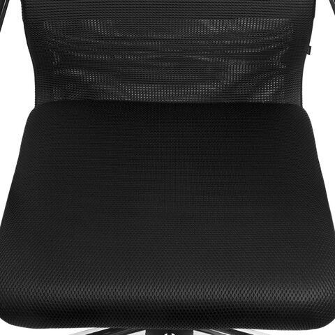 Кресло BRABIX PREMIUM "Ultimate EX-801" хром, плотная двойная сетка Х2, черное, 532917