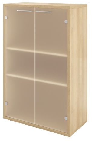 Шкаф низкий ДБ49 (ДБ23+ДБ45С*2+ДБ48*2) стекло сатин