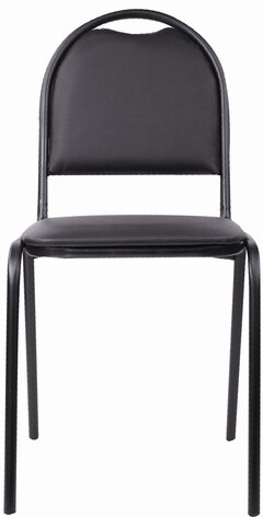Стул для посетителей РС00Л, черный каркас, кожзам черный