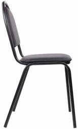 Стул для посетителей РС00Л, черный каркас, кожзам черный