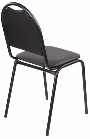 Стул для посетителей РС00Л, черный каркас, кожзам черный