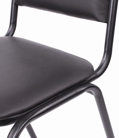 Стул для посетителей РС00Л, черный каркас, кожзам черный
