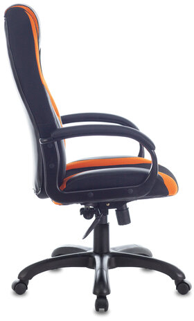 Кресло компьютерное BRABIX PREMIUM "Rapid GM-102", НАГРУЗКА 180 кг, экокожа/ткань, черно/оранжевое, 532420, GM-102_532420