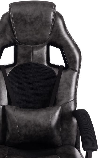 Кресло DRIVER кож/зам/ткань, серый/черный, 2 TONE/11