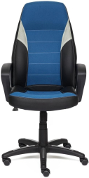 Кресло INTER кож/зам/ткань, черный/синий/серый, 36-6/С24/14