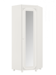 Шкаф угловой Ассоль АС-52K с зеркалом (правый) белое дерево