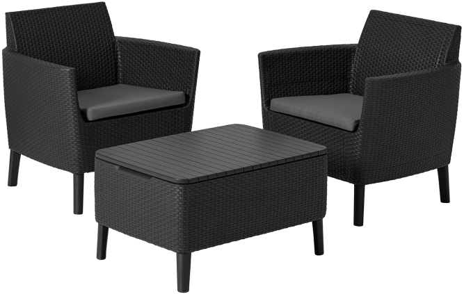 Комплект садовой мебели из ротанга Салемо балкон (Salemo balcony set) графит