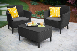 Комплект садовой мебели из ротанга Салемо балкон (Salemo balcony set) графит