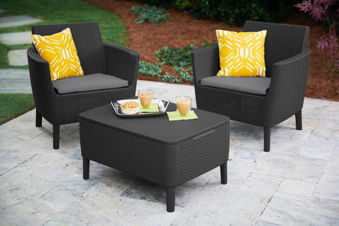 Комплект садовой мебели из ротанга Салемо балкон (Salemo balcony set) графит