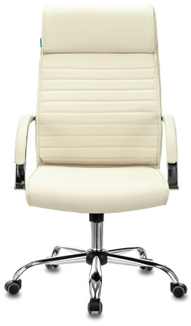 Кресло офисное T-8010N, хром, экокожа, бежевое, 1365102