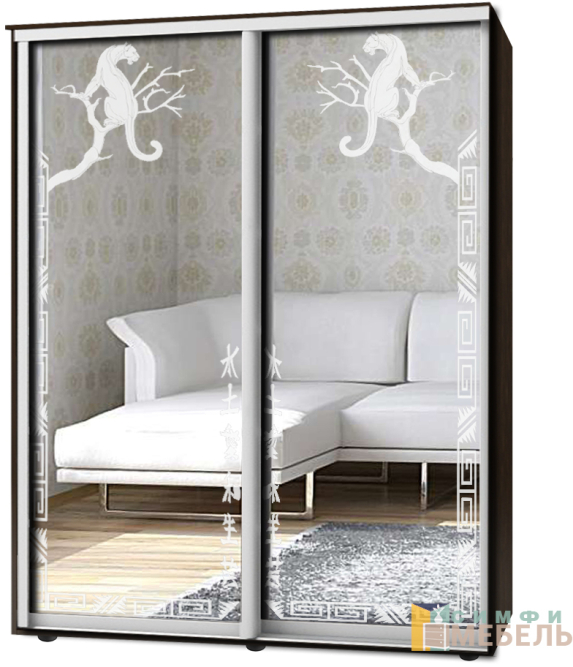 Шкаф-купе 2х дв Стандарт Пескоструй № 25+25