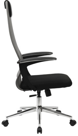 Кресло офисное BRABIX PREMIUM "Ultimate EX-801" хром, плотная двойная сетка Х2, черное/серое, 532918