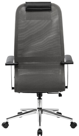 Кресло офисное BRABIX PREMIUM "Ultimate EX-801" хром, плотная двойная сетка Х2, черное/серое, 532918