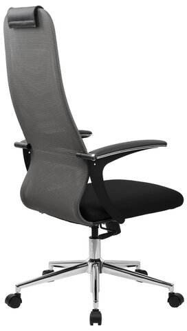 Кресло офисное BRABIX PREMIUM "Ultimate EX-801" хром, плотная двойная сетка Х2, черное/серое, 532918