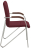 Кресло для приемных и переговорных "Samba" (дерево 1.023), хромированный каркас, кожзам бордовый V-25