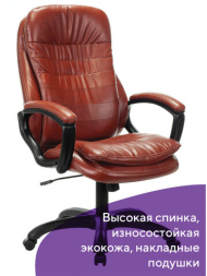 Кресло офисное BRABIX PREMIUM "Omega EX-589", экокожа, коричневое, 532096