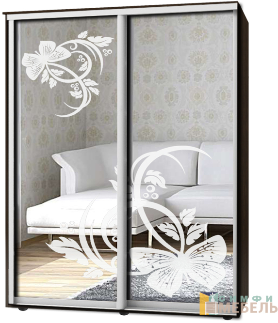 Шкаф-купе 2х дв Стандарт Пескоструй № 22