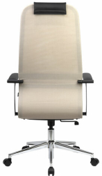 Кресло офисное BRABIX PREMIUM &quot;Ultimate EX-801&quot; хром, плотная двойная сетка Х2, черное/бежевое, 532919