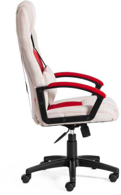 Кресло DRIVER кож/зам/ткань, белый/красный, 36-01/08