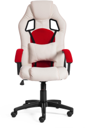 Кресло DRIVER кож/зам/ткань, белый/красный, 36-01/08