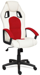 Кресло DRIVER кож/зам/ткань, белый/красный, 36-01/08