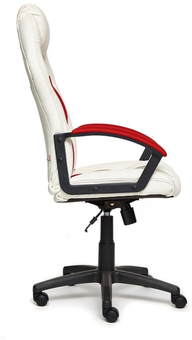 Кресло DRIVER кож/зам/ткань, белый/красный, 36-01/08