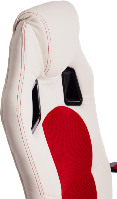 Кресло DRIVER кож/зам/ткань, белый/красный, 36-01/08