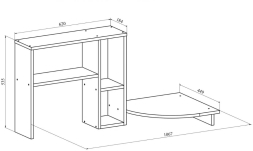 Стол компьютерный С-237 с полкой СЕ-237