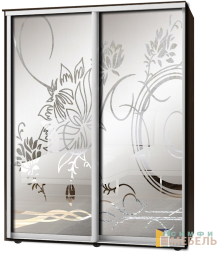 Шкаф-купе 2х дв Стандарт Пескоструй фон матовый № 59