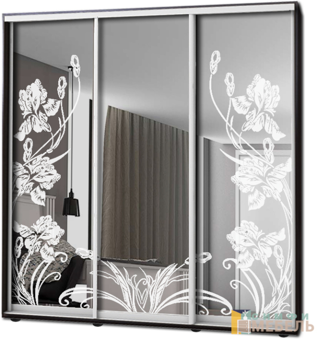 Шкаф купе 3х дв Пескоструй № 17