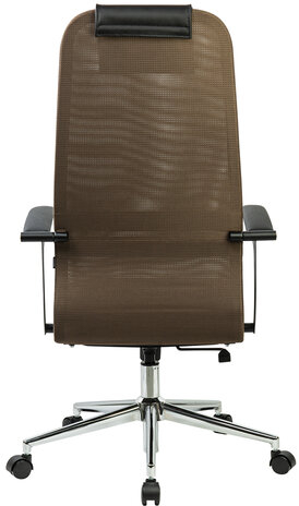 Кресло BRABIX PREMIUM "Ultimate EX-801" хром, плотная двойная сетка Х2, черное/коричневое, 532920