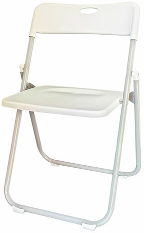 Стул складной BRABIX &quot;Golf Lite CF-017&quot;, серебристый каркас, пластик белый, 532896