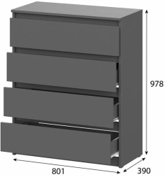 Комод 4 ящика Денвер (NN)