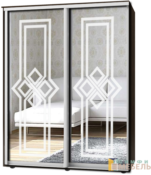 Шкаф-купе 2х дв Стандарт Пескоструй № 34+34