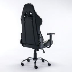 Кресло компьютерное BRABIX "Military GM-140", две подушки, экокожа, черное с рисунком милитари, 532802