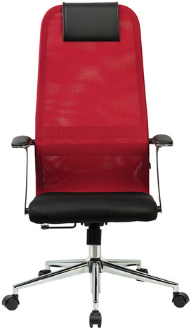 Кресло офисное BRABIX PREMIUM "Ultimate EX-801" хром, плотная двойная сетка Х2, черное/красное, 532921