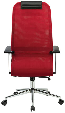 Кресло офисное BRABIX PREMIUM "Ultimate EX-801" хром, плотная двойная сетка Х2, черное/красное, 532921