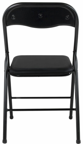 Стул складной BRABIX &quot;Golf CF-007&quot;, черный каркас, кожзам черный, гофрокороб, 533024