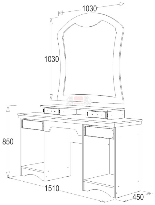 Стол туалетный Ольга 10