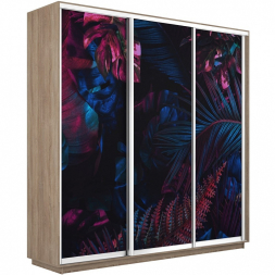 Шкаф-купе Экспресс 3-х дверный (Фото №1004 Джунгли темные)