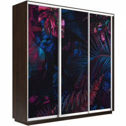 Шкаф-купе Экспресс 3-х дверный (Фото №1004 Джунгли темные)