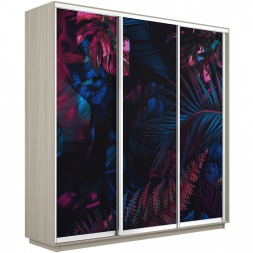 Шкаф-купе Экспресс 3-х дверный (Фото №1004 Джунгли темные)