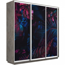 Шкаф-купе Экспресс 3-х дверный (Фото №1004 Джунгли темные)